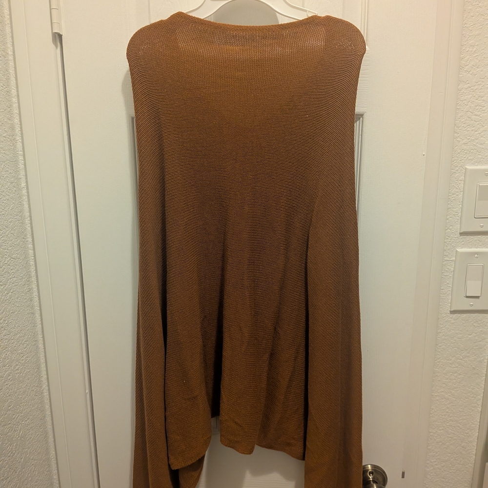 J Crew Rust Orange Cape Poncho - Picture 2 of 2